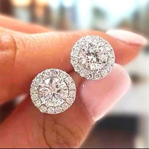.925 ROUND Princess Earrings